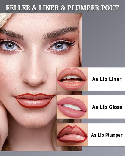 Peel Off Lip Stain Long Lasting, Lip Liner Stain Peel Off for Women Tattoo Lipstick Waterproof Lip Gloss Matte Finish Peel Off Lip Liner Lip Stain High Pigmented Transfer-Proof Lip Makeup, Mauve