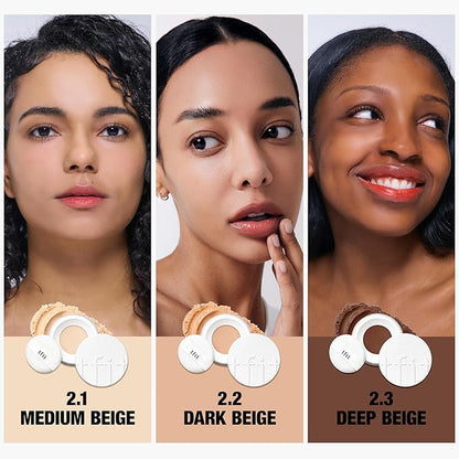 Translucent Set Finishing Powder - Sebum Control Face Loose Powder, Matte & Silky Finish, Lightweight, Long-lasting, Korean Makeup, 0.24 Oz. (2.2 Dark Beige, 0.24 Oz.)