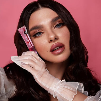 ROSÉE & CO Rosee Lip Gloss Vegan & Cruelty Free Treatment, Professional Make up, Long Lasting Glossy with Shea Butter, Moisturize, Protect & Smooth, High Shine, Non-Sticky (g. Strawberry Flush, 0.5)