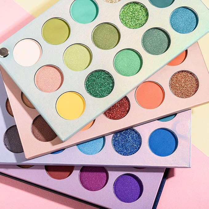 60 Colors Eyeshadow Palette 4 in1 Color Board Makeup Palette & 6 PCS Matte Birthday Edition Durable Liquid Lipstick Beauty Cosmetics Makeup Set