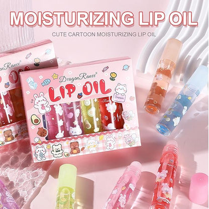 6pcs Roll On Lip Gloss Set, Fruit Flavored Lip Gloss Set Glossy Lip Make-up for Kids and Teens, Non Toxic, Kid Friendly, Party Gift, Best Friends