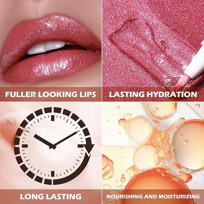 FOCALLURE Glitter Lip Gloss,High Shine Shimmer Lipstick,Long Lasting Plumping Lipgloss,Hydrating,Moisturizing,Non-Sticky and Lightweight Formula for Lip Color,Flechazo