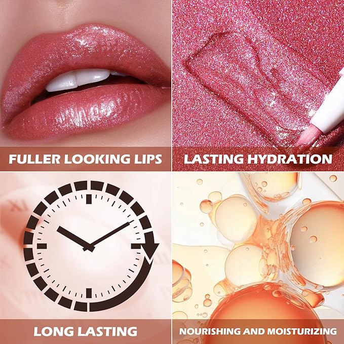 FOCALLURE Glitter Lip Gloss,High Shine Shimmer Lipstick,Long Lasting Plumping Lipgloss,Hydrating,Moisturizing,Non-Sticky and Lightweight Formula for Lip Color,Moonquake