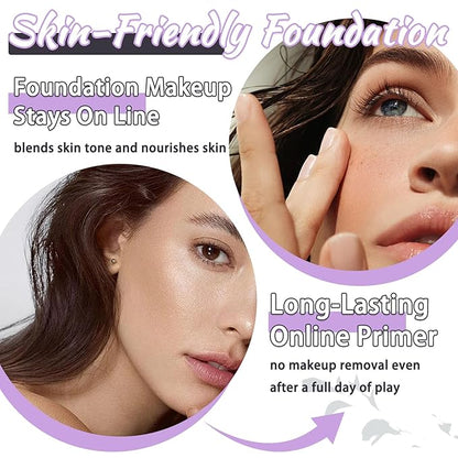 Tri-Color Corrector Isolation Cream, One Step Correcting Facial Serum Makeup Primer Base, Moisturizing Flawless Foundation