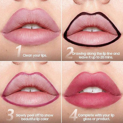 Lip Stain - Lip Liner Stain, Long-Lasting Moisturizing Lip Liner Peel Off, Waterproof Lip Tint with Matte Finish Stay On All Day, Transfer-Proof, Instant Peel Off Lip Stain (Coral)