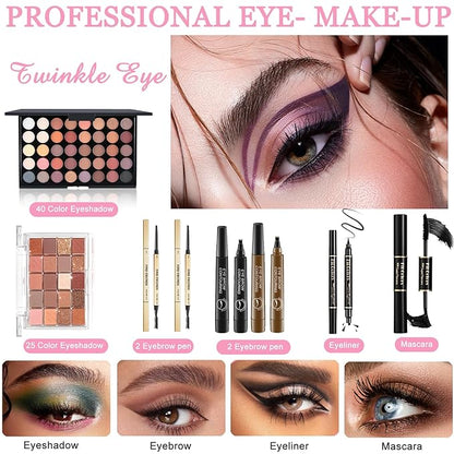 Makeup Kit for Women Full Kit, Makeup Set, Makeup Sets for Women Girls Teens, maquillaje para mujer, Make Up Set Includes Foundation 40 Color Eyeshadow Lipgloss etc Cosmetic Makeup Kit for Girls