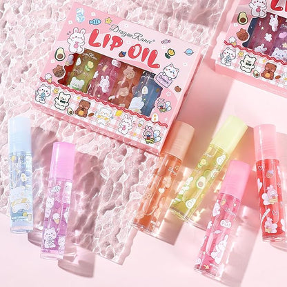 6pcs Roll On Lip Gloss Set, Fruit Flavored Lip Gloss Set Glossy Lip Make-up for Kids and Teens, Non Toxic, Kid Friendly, Party Gift, Best Friends