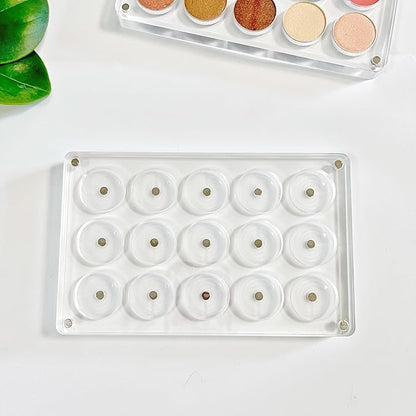 New EMPTY Magnetic Eyeshadow Palette DIY Acrylic All Transparent Elegant Eye Shadow Makeup Palette 26mm*15 holes