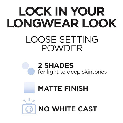 L'Oreal Paris Infallible Tinted Loose Setting Powders, Matte Finish, Lightweight, No White Cast, 2 Shades From Light To Deep, Translucent Medium-deep, 0.28 Oz