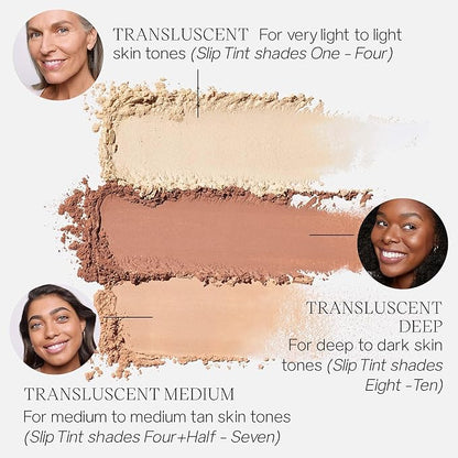 Saie Airset Radiant Loose Setting Powder - Weightless Face Powder to Set, Smooth + Diffuse Face Makeup - Formulated with Hydrating Squalane - Translucent Deep (0.14 oz)
