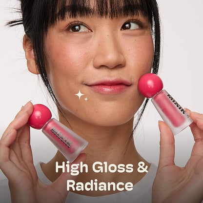 MIXIK Juicy Lip Tint, Hydrating Water-Based Lip Stain and Gloss that feels light and fresh for Dewy and Radiant lips, Formulated with Blue Agave Extract for long lasting Moisturizing (Pink Guava)