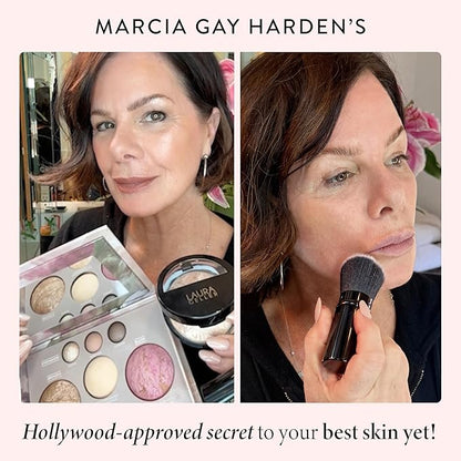 LAURA GELLER NEW YORK Baked Starter Kit: Fair, Best of the Best Full Face Palette + Baked Balance-n-Brighten Powder Foundation + Retractable Angled Kabuki Brush Set