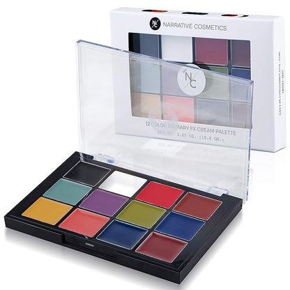 12-Color Primary FX Cream Palette, Professional Quick Drying Waterproof SFX Makeup for the Stage, Film, Costumes, Cosplay