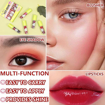 Lip Tint Stain Set,Mini Velvet Lip Tint Watery Lip Stain Long Lasting Waterproof Moisturizing Lip & Cheek Tint,Hydrating,Natural Glossy Liquid Lipstick Lip Gloss Kits for Women (set O)