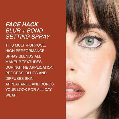 Freck Beauty FACE HACK Blur + Bond Setting Spray, Multi-Purpose Spray that Blends, Blurs and Bonds Makeup, Locks your look In All Day, Perfect for Mid Day Refresh, 3.38 oz