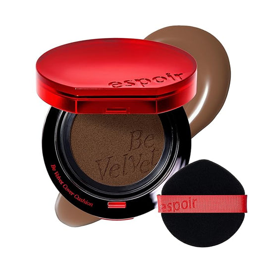 espoir [NEW] Be Velvet Cushion Foundation | Quick and Easy Coverage with Long-lasting Color by Zero Oxidation (#45 Ganache, 0.46 Ounce (Pack of 1))