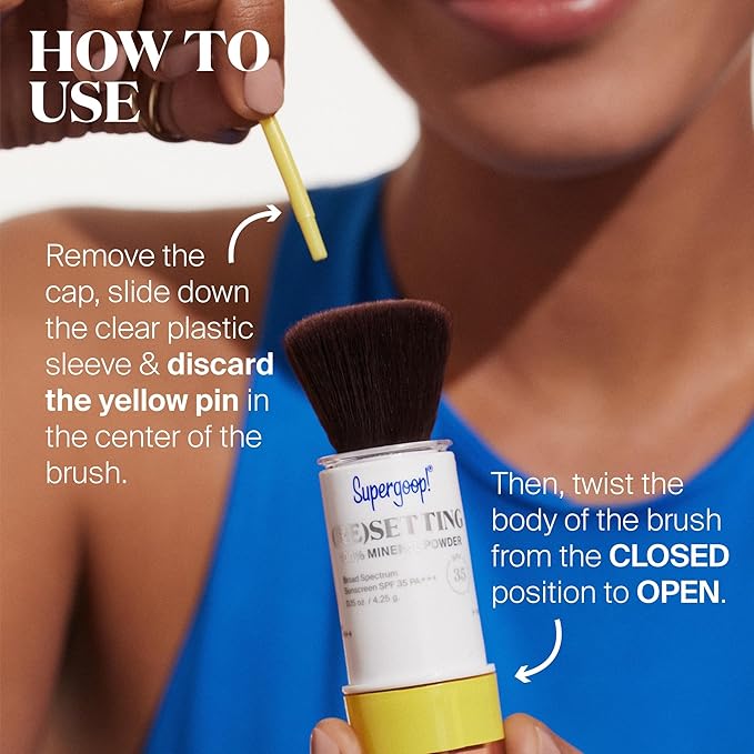 Supergoop! (Re)setting 100% Mineral Powder, Deep - 0.15 oz - Makeup Setting Powder + Broad Spectrum SPF 35 PA+++ Sunscreen - With Ceramides, Olive Glycerides & Coated Silica Spheres