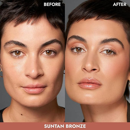COVER FX Monochromatic Powder Bronzer Duo - Sunkissed Bronze - Soft Matte + Luminous Shimmer Finish - Create Custom, High Impact Bronze Glow