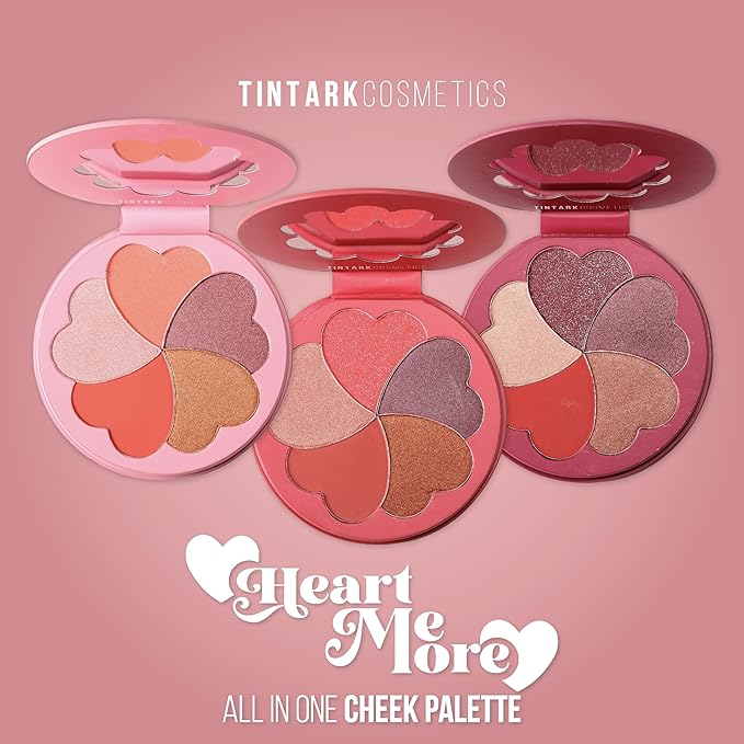 Matte and Highlighter Blush Palette, Cheek Blush Makeup, Bright Pink Blush Powder, Rose Magenta Peach Red, Talc Free