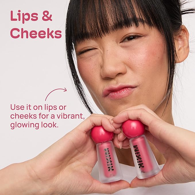 MIXIK Juicy Lip Tint, Hydrating Water-Based Lip Stain and Gloss that feels light and fresh for Dewy and Radiant lips, Formulated with Blue Agave Extract for long lasting Moisturizing (Pink Guava)