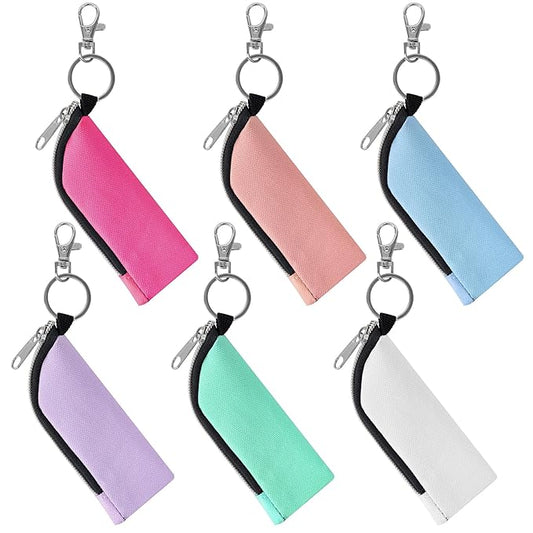 Chapstick Holder, 6 Pcs Lip Balm Sleeve Pouch, Portable Lipstick Holder Bag, Clip-on Makeup Travel Accessories, Great Stuffers for Women