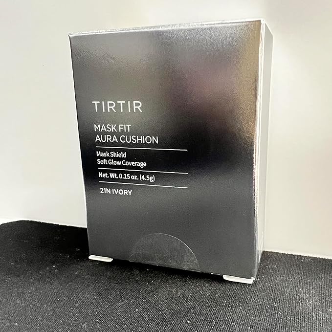 [*Mini Size*] TIRTIR Aura Glow Silver Cushion | Korean Cushion Foundation, (#21N Ivory, 0.15 Fl Oz)