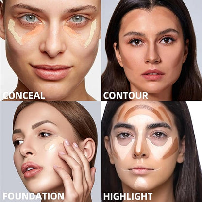 Matte Foundation & Concealer Stick - Multi-use Face Makeup, Full Coverage Complexion, Long Lasting & Waterproof Foundation for Natural & Flawless Makeup