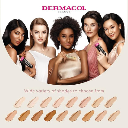 Dermacol - Mini Full Coverage Foundation 13g, Liquid Makeup Matte Foundation with SPF 30, Waterproof Foundation for Oily Skin, Acne, & Under Eye Bags, Long-Lasting Makeup Products Shade- 221
