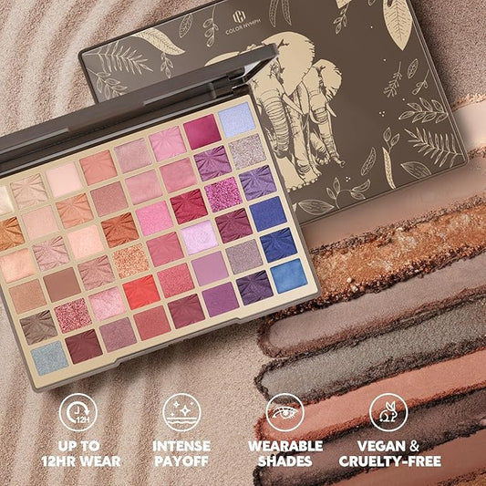 Color Nymph 48 Colors Face Makeup Palette, Eye shadow Palette Popular Color Makeup Blending Palettes For Eyes Face Pigmented Eyeshadow Set Matte/Glitter/Shimmer Eyeshadow Pallets