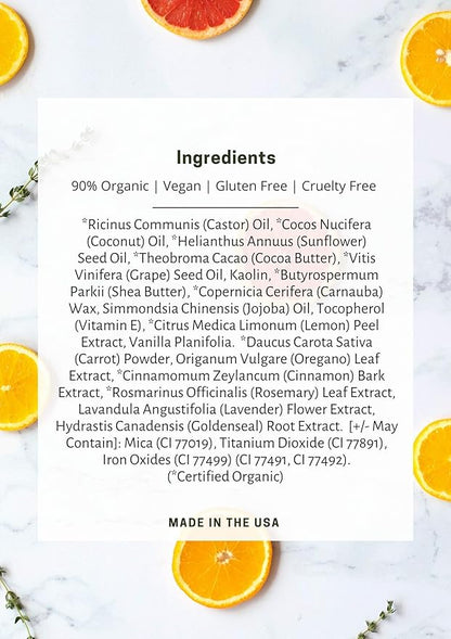 Mom's Secret 100% Natural Lip Gloss, Organic, Vegan, Gluten Free, Cruelty Free, Made in the USA, 0.18 oz. (Embellished)