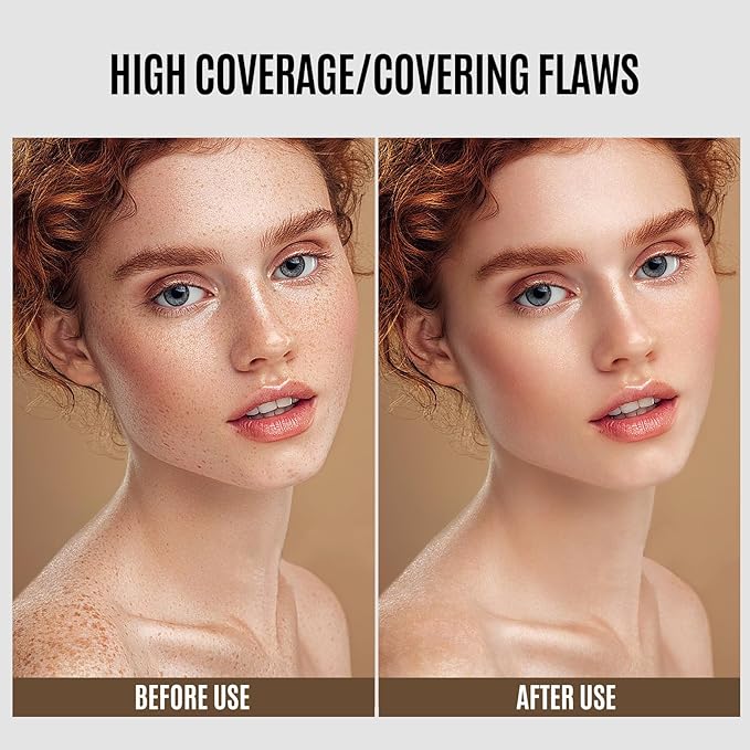 LAMUSELAND Full Coverage Foundation Makeup, Matte Liquid Waterproof Long-lasting Oil-free Foundation Stick Concealer for All Skin (04, M)