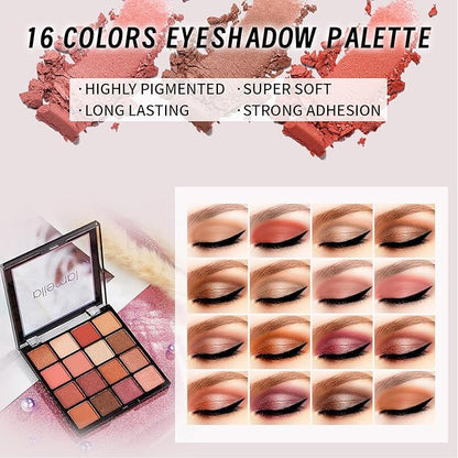 Makeup Set for Girls & Women, Full Face Kit, Travel Kit, Present Set, Eyeshadow, Foundation, Blusher, Eyeliner, Lip Gloss, Makeup Brushes & Sponge Bag