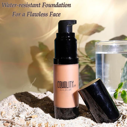 EQUALITY HI-DEF Foundation, Water resistant, Medium to Full coverage, Dewy finish non-matt, 12 hour wear Shine control, Cruelty Free, Paraben Free, 18ml/0.61 US Fl Oz - N95