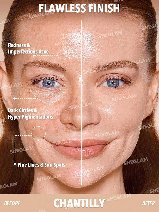 SHEGLAM Skin Magnet High Coverage Foundation Stick Longwear Medium Face Makeup for All Skin Types-Chantilly