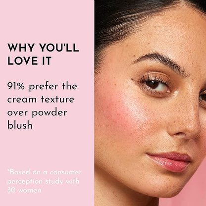 Pinch My Cheeks Soft-Blur Cream Blush - Cherry Pie - Premium Blush with Natural Ingredients to Re-Energize and Protect the Skin While Imparting a Soft, Cloudy Finish - 0.18 oz