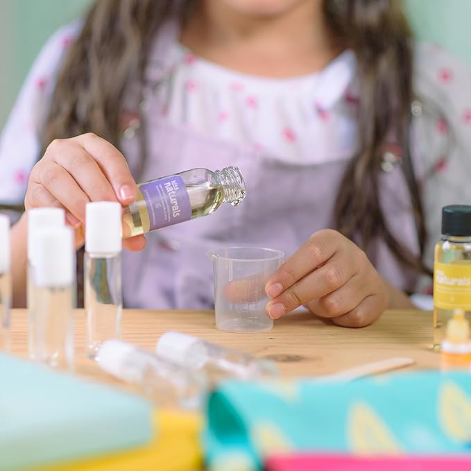 Kiss Naturals - Lava Lip Gloss Kit - With Organic Castor Oil, Safflower Oil, Coconut Oil - STEM DIY Science Kit - Make 6 Lip Gloss - 2 Natural Flavors - Birthday, Holiday, Party Gift for Girls