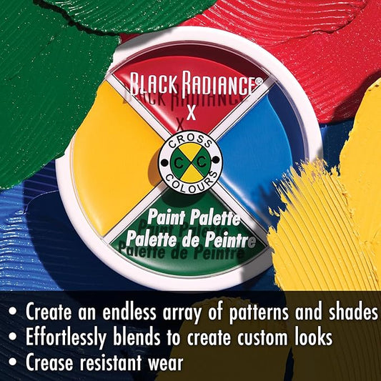 Black Radiance Cross Colours Paint Palette, Ultra-Pigmented Metallic Finish Multi-Use Cream, Smooth Buttery Texture, Crease-Resistant & Blendable Formula, Paraben & Cruelty-Free- Primary Focus