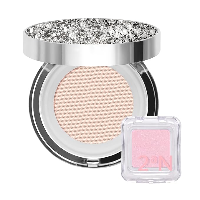 2aN Gleaming Tension Cushion Foundation Pact (#17 Pure Ivory) + Pure Glash Highlighter (#PK01 Mermaid) Glow Set