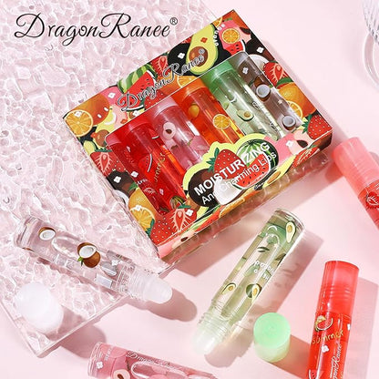 Moisturizing Lip Oil Set - 6 Pcs Roll-on Fresh Glaze, Transparent Colorless Lotion for Hydrating and Care (#4)