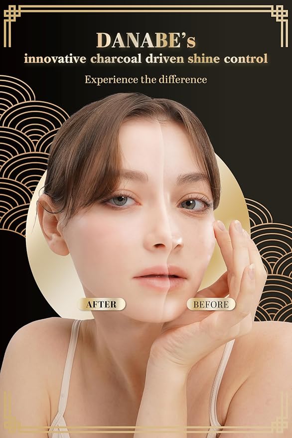 [KPOP Beauty] Makeup Oil Blotting Paper - DANABE Bamboo Charcoal Face Oil Blotting Sheets - Korean Skincare Oil Absorbing Sheets - Sweat Blotting Sheets for Face (4x3.6 in.100 Large Sheets)