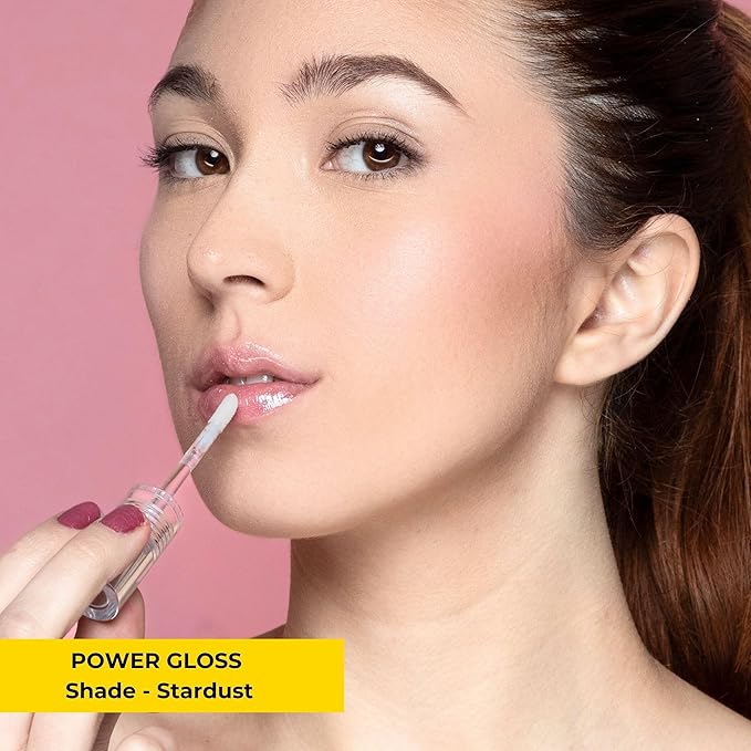 Rise & Slay Power Gloss – High-Pigment Hydrating Glitter Lip Gloss with Hyaluronic Acid, Jojoba & Castor Oil, Vit-E, Non-Sticky Vibrant Shine, Sparkle / Glitter Gloss - Summer Lips (Stardust, 4.5 ml)