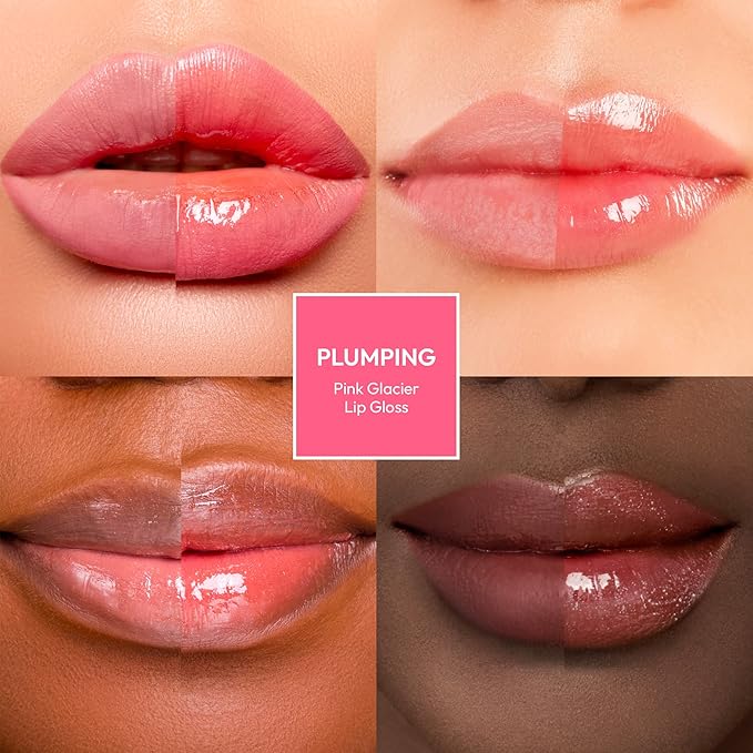 Ruby Kisses Plumping Lip Gloss – Hydrating, Voluminous, High-Shine, Cruelty-Free Lip Plumper, Smoothing, Instinct Lip Maximizer, 4 Colors, 0.15 FL oz. (Pink Glacier)