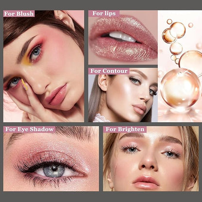 3Pcs Cream Contour Stick Makeup Kit with Makeup Brush,Shades with Highlighter,Brush Stick,Cream Bronzer for Sculpt the Cheeks,Long-lasting Waterproof Lightweight Contour Set