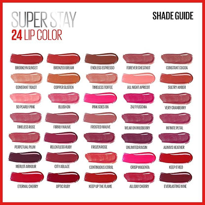 Maybelline Super Stay 24, 2-Step Liquid Lipstick Makeup, Long Lasting Highly Pigmented Color with Moisturizing Balm, Timeless Rose, Pink, 1 Count