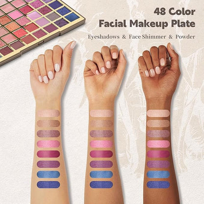 Color Nymph 48 Colors Face Makeup Palette, Eye shadow Palette Popular Color Makeup Blending Palettes For Eyes Face Pigmented Eyeshadow Set Matte/Glitter/Shimmer Eyeshadow Pallets