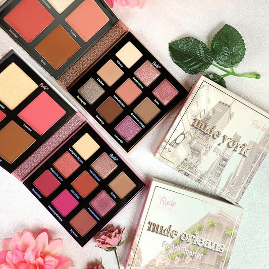 Nude Orleans Eyes and Face Palette by Rude Cosmetics for Women - 0.89 oz Makeup