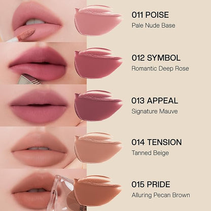 Objet Lip Stain (Unique Paint Tube Design) – Velvet Matte Tint, Long-Lasting Waterproof Lipstick, Hydrating Korean Makeup, Red & Rose Gloss, K-Beauty Tinted Lipstain (14 TENSION)