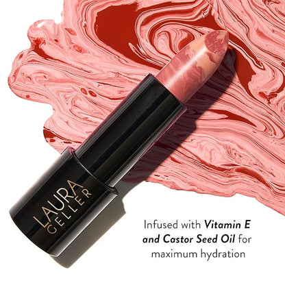 LAURA GELLER NEW YORK Serum Blush Cheek Tint, Blushing Berry + Italian Marble Sheer Hydrating Lipstick, Honey Bun