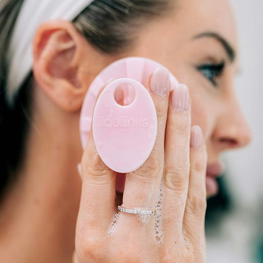 Face Buffer for Washing Face, Reducing Pore Size and Cleansing Skin - Silicone Spa Accessory - Essential Skincare Tool for Teen Girls Blush Pink