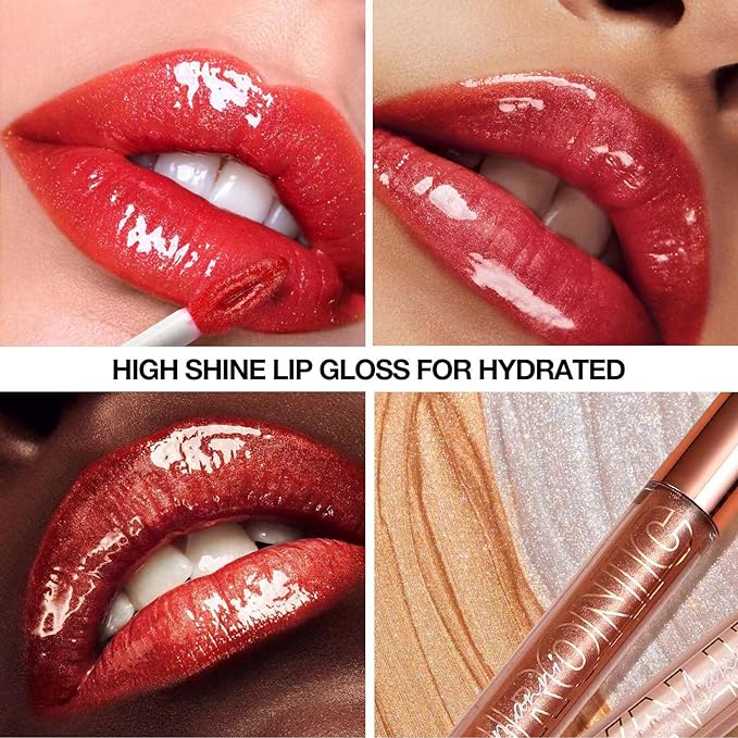 Clear Lip Gloss Lip Plumper Gloss Tinted Glitter Lipgloss Lip Oil Teens Moisturizing High Shine And Vegan Plumping Lip Gloss For Women Girls Long-Lasting Dry Lip Care (01)